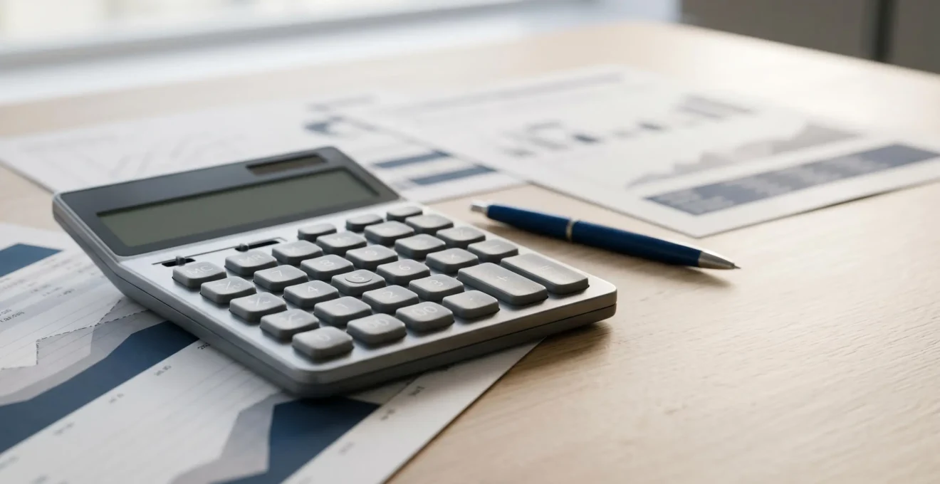 Calculatrice et documents d'assurance automobile illustrant l'analyse de l'impact financier du malus