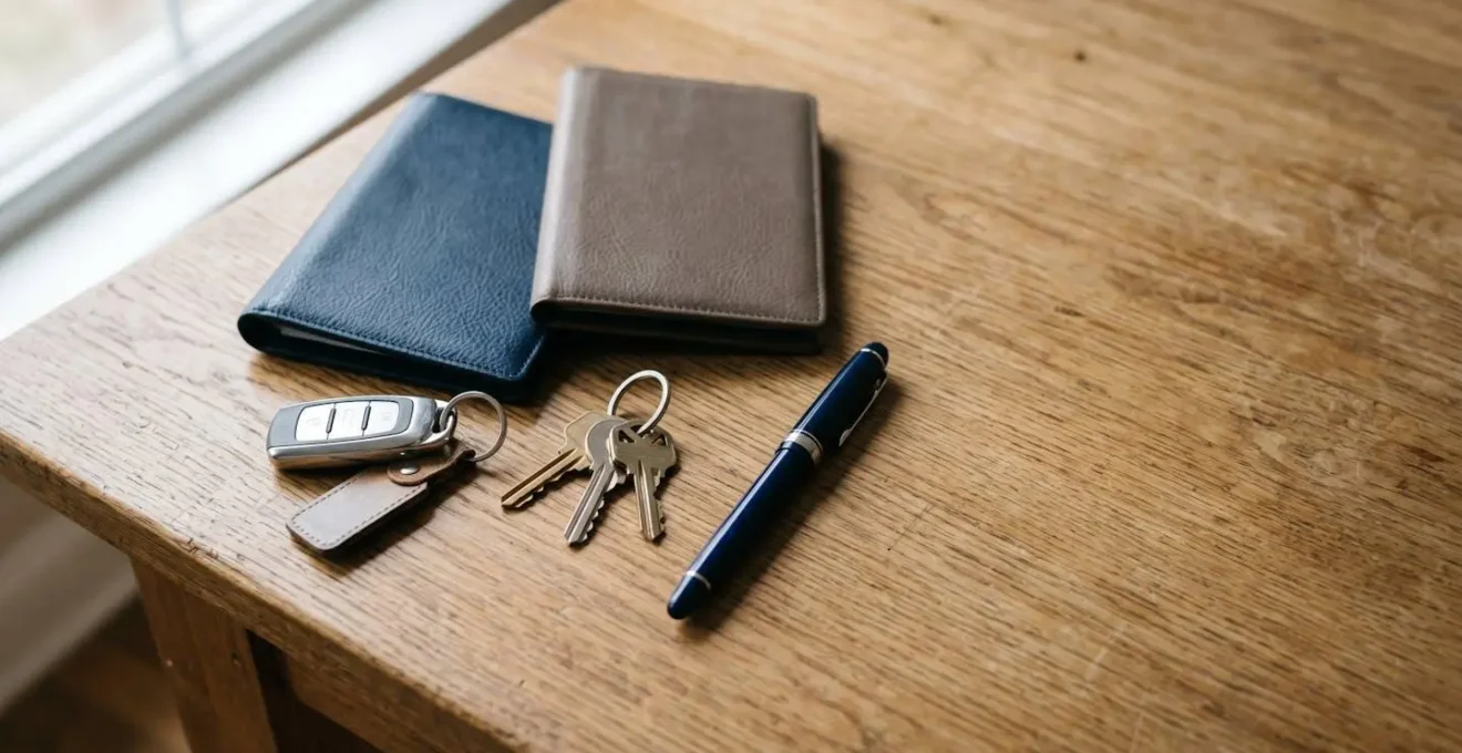 Documents d'assurance auto et habitation disposés avec clés de voiture et de maison symbolisant le changement de contrat
