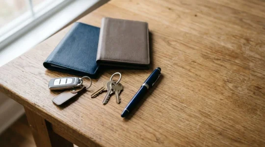 Documents d'assurance auto et habitation disposés avec clés de voiture et de maison symbolisant le changement de contrat