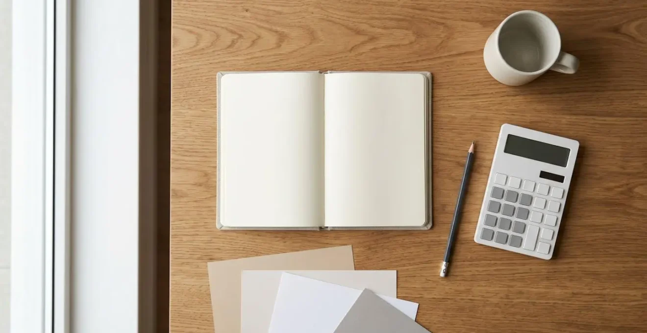 Comparaison visuelle de tarifs d'assurance avec calculatrice et documents financiers