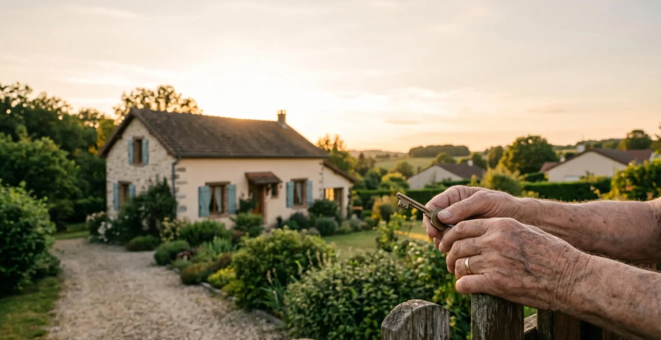 Scène contemplative illustrant la sérénité financière pour les seniors et la préservation du patrimoine familial