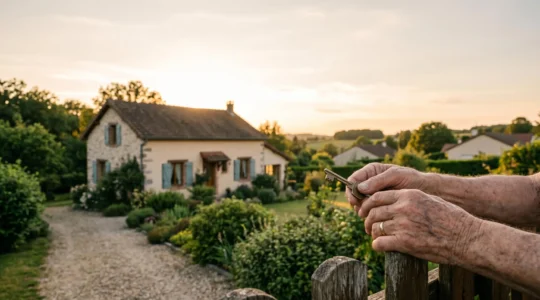 Scène contemplative illustrant la sérénité financière pour les seniors et la préservation du patrimoine familial